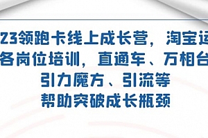 【第7577期】2023领跑·卡 线上成长营 淘宝运营各岗位培训 直通车 万相台 引力魔方 引流