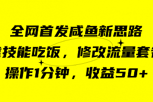 【第7620期】咸鱼冷门新玩法,靠“技能吃饭”,修改流量套餐,操作1分钟,收益50+