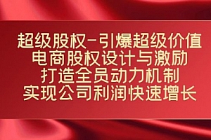 【第7623期】超级股权-引爆超级价值:电商股权设计与激励:打造全员动力机制