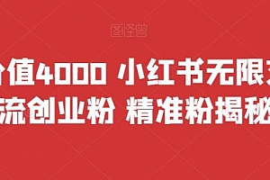 【第7956期】价值4000 小红书无限艾特暴力引流创业粉 精准粉揭秘教程