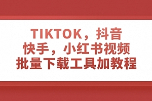 【第8025期】TIKTOK,抖音,快手,小红书视频批量下载工具加教程