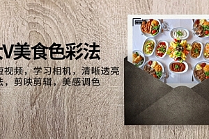 【第8139期】大V-美食色彩法,美食短视频 学习相机 清晰透亮灯光法 剪映剪辑 美感调色