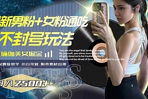 【第8154期】最新男粉+女粉通吃不封号玩法瑜伽美女掘金,日入2500+