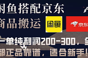 【第8156期】闲鱼搭配京东备份库搬运,一单纯利润200-300,全部正品靠谱,适合新手