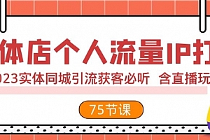 【第8186期】实体店个人流量IP打造 2023实体同城引流获客必听 含直播玩法(75节完整版)