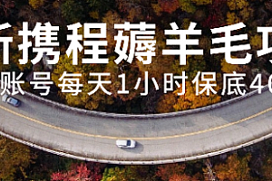 【第8232期】最新携程薅羊毛项目,单账号每天1小时保底收益40+,可矩阵操作