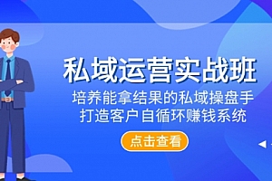 【第8237期】私域运营实战班,培养能拿结果的私域操盘手,打造客户自循环赚钱系统