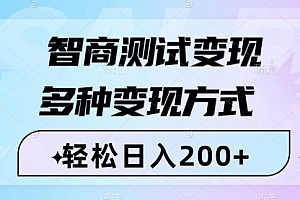 【第8288期】智商测试变现,轻松日入200+,几分钟一个视频,多种变现方式(附780G素材)