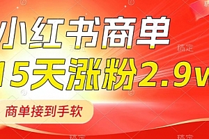 【第8480期】小红书商单最新玩法,新号15天2.9w粉,接单到手软
