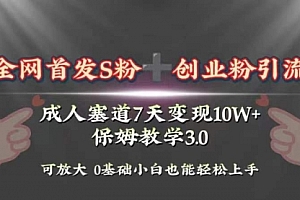 【第8506期】成人用品赛道7天变现10w+保姆教学3.0