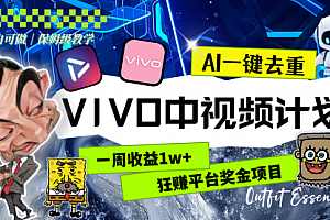 【第8576期】一周收益1w+的VIVO中视频计划,用AI一键去重