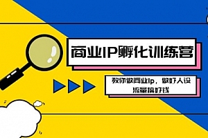 【第8686期】商业IP-孵化训练营新版,教你做商业Ip,做好人设,流量搞好钱