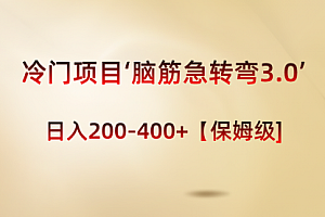 【第8763期】冷门项目‘脑筋急转弯3.0’轻松日入200-400+【保姆级教程】