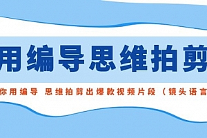 【第8866期】用编导的思维拍剪,教你用编导 思维拍剪出爆款视频片段(镜头语言)