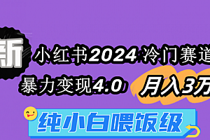 【第9122期】小红书2024冷门赛道 月入3万+ 暴力变现4.0 纯小白喂饭级