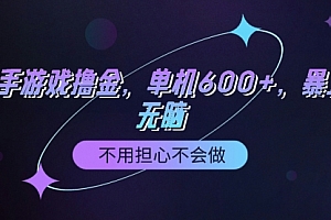 【第9411期】快手游戏100%转化撸金,单机600+,不用担心不会做