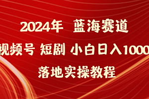 【第9553期】2024年蓝海赛道视频号短剧 小白日入1000+落地实操教程
