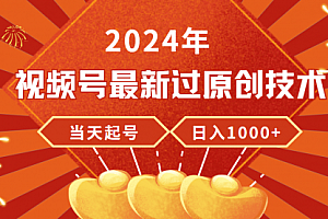 【第9490期】2024年视频号最新过原创技术,当天起号,收入稳定,日入1000+