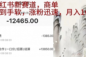 【第9367期】小红书新赛道,商单接到手软,涨粉迅速,月入1w+
