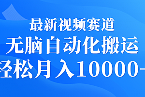 【第9385期】最新视频赛道 无脑自动化搬运 轻松月入10000+