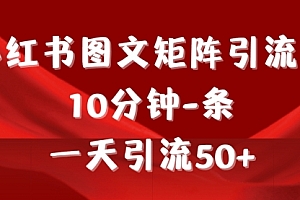 【第9458期】《小红书图文矩阵引流法》 10分钟-条 ,一天引流50+