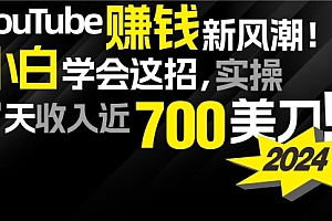 【第9568期】2024 YouTube赚钱新风潮!小白学会这招,7天收入近7百美金!