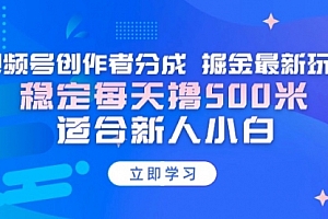 【第9167期】视频号创作者分成 掘金最新玩法 稳定每天撸500米 适合新人小白