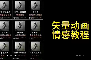【第9296期】矢量动画情感教程:高点赞涨粉,适合情感、思维、创业教育等赛道