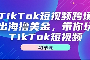 【第9157期】TikTok短视频跨境出海撸美金,带你玩TikTok短视频(41节课)