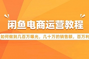 【第9495期】闲鱼电商运营教程:如何做到几百万曝光,几十万的销售额,百万利润
