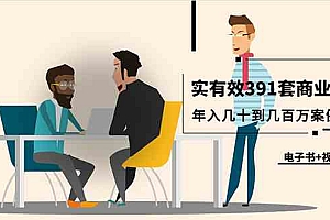 【第9540期】真实有效391套商业模式,年入几十到几百万案例解析(电子书+视频+图文)