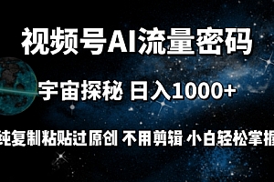 【第9678期】视频号流量密码宇宙探秘,日入1000+纯复制粘贴过原创,不用剪辑