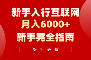 【第9894期】互联网新手月入6000+完全指南 十年创业老兵用心之作