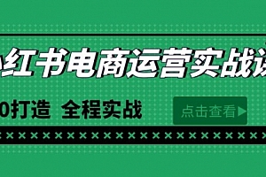 【第9822期】最新小红书·电商运营实战课,从0打造 全程实战(65节视频课)