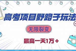 【第9970期】2024高考项目野路子玩法,无限裂变,最高一天1W