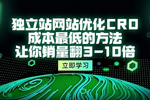 【第9983期】独立站网站优化CRO,成本最低的方法,让你销量翻3-10倍(5节课)