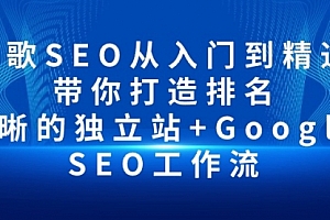 【第9986期】谷歌SEO从入门到精通 带你打造排名 清晰的独立站+Google SEO工作流