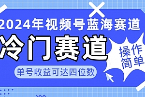 【第10004期】2024视频号冷门蓝海赛道,操作简单 单号收益可达四位数(教程+素材+工具)