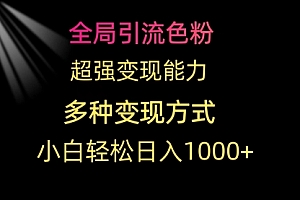【第9573期】全局引流色粉 超强变现能力 多种变现方式 小白轻松日入1000+