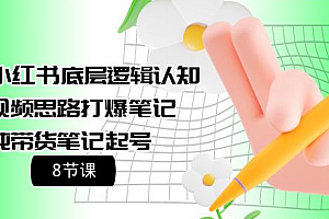【第9741期】提高小红书底层逻辑认知+短视频思路打爆笔记+纯带货笔记起号(8节课)
