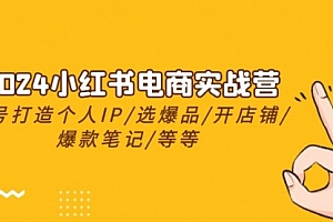 【第10128期】2024小红书电商实战营,养号打造IP/选爆品/开店铺/爆款笔记/等等(24节)