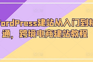 【第10110期】WordPress建站从入门到精通,跨境电商建站教程