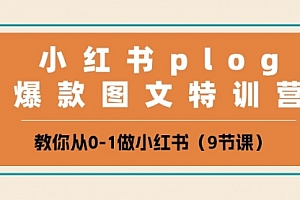 【第10275期】小红书 plog爆款图文特训营,教你从0-1做小红书(9节课)