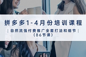 【第10233期】拼多多1-4月份培训课程,自然流强付费推广全套打法和细节(86节课)