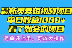 【第10260期】最新灵异短视频项目,单日收益1000+看了就会的项目,简单好上手可放大操作