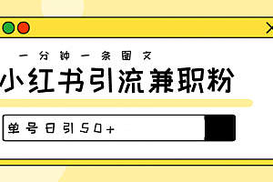 【第10301期】爆粉秘籍!30s一个作品,小红书图文引流高质量兼职粉,单号日引50+