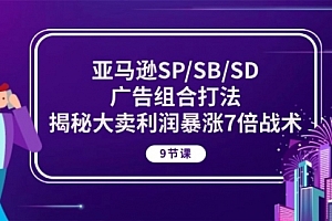 【第10381期】亚马逊SP/SB/SD广告组合打法,揭秘大卖利润暴涨7倍战术 (9节课)