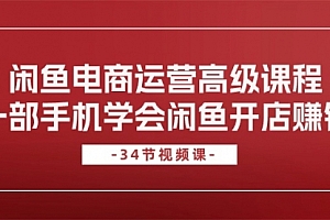 【第10382期】闲鱼电商运营高级课程,一部手机学会闲鱼开店赚钱(34节课)