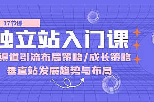 【第10277期】独立站入门课:多渠道 引流布局策略/成长策略/垂直站发展趋势与布局
