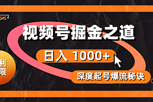 【第10491期】视频号掘金之道,深度解析起号爆流秘诀,轻松实现日入 1000+